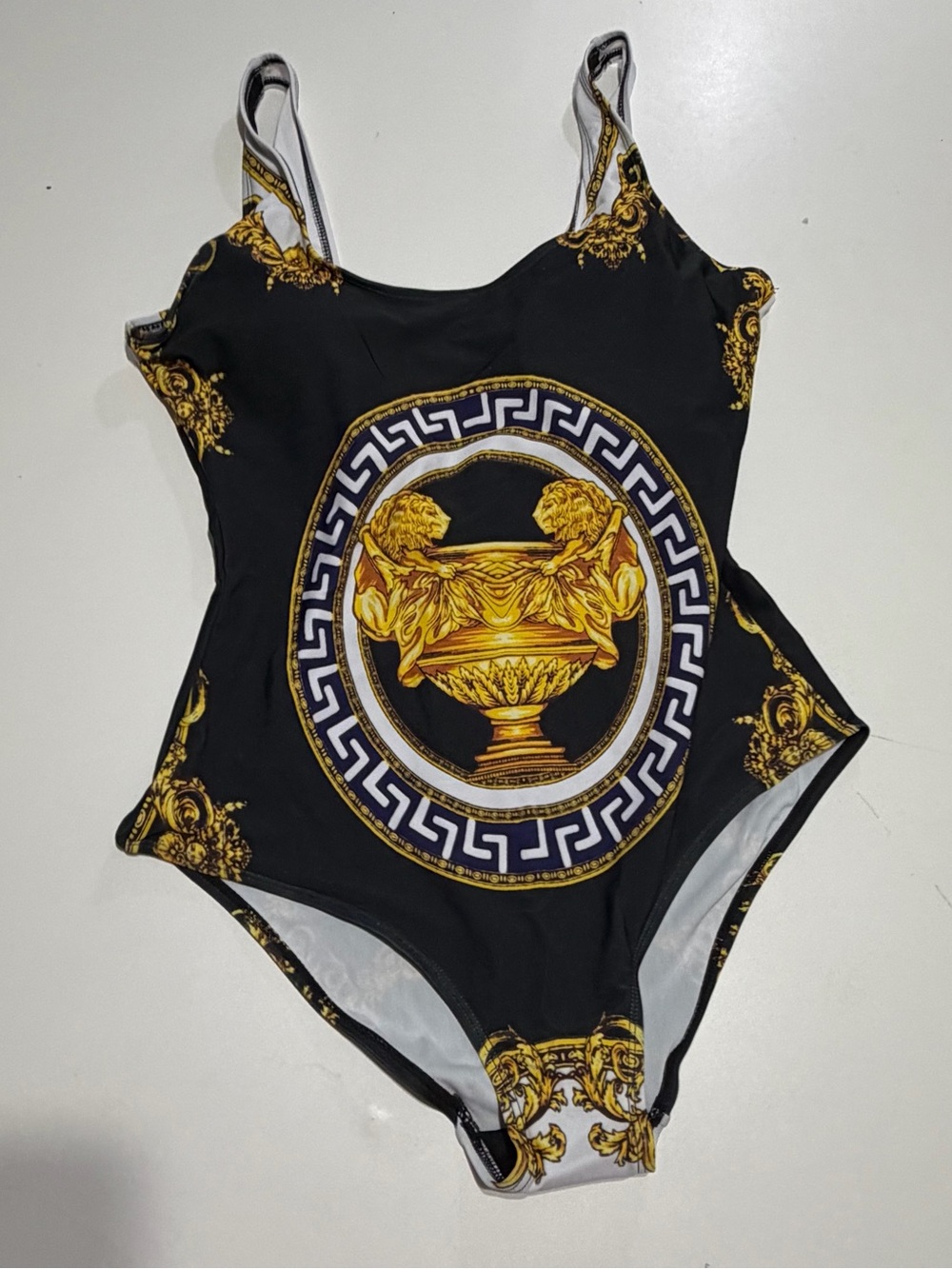 Versace Medusa Black & Gold One-Piece Swimsuit